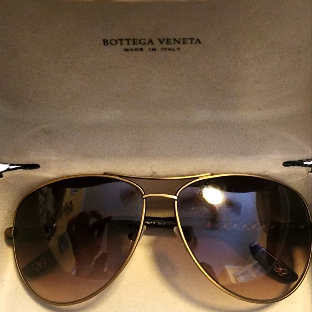 Bottega Veneta Men's Metal Avaiator Sunglasses